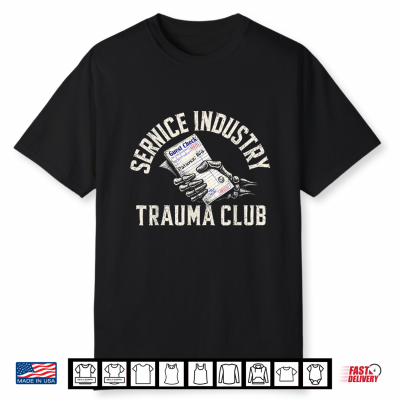 Service Industry Trauma Club Bill Skeleton Hand Shirt