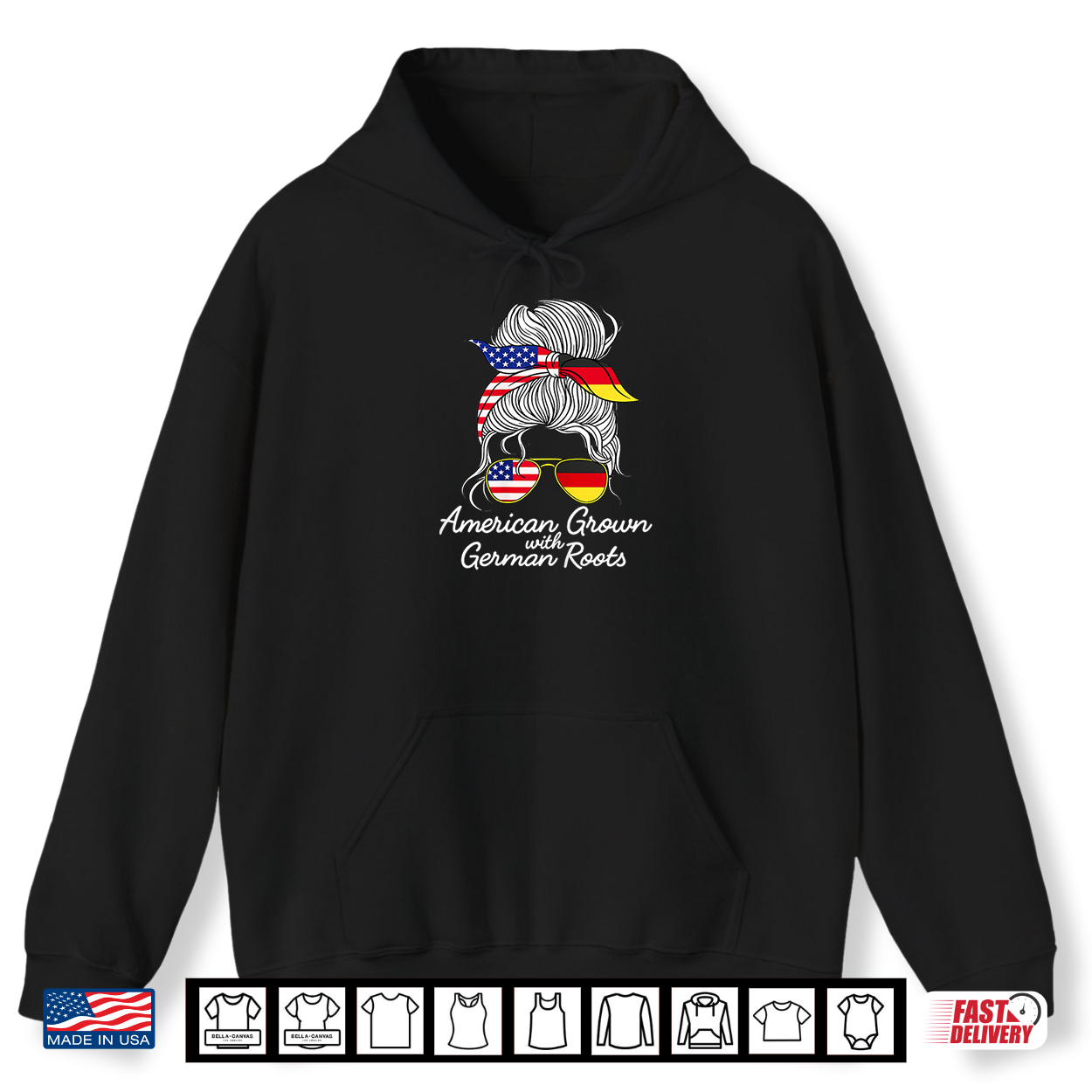 Usa Germany Heritage White Hair Messy Bun Women Girls Gift Shirt Usa Germany Heritage White Hair Messy Bun Women Girls Gift Shirt