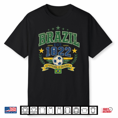 Vintage Retro Faded Brazil Brasilian Men Women Kids Tee Shirt