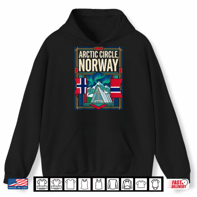 Arctic Circle Norway Flag Northern Lights Travel Graphic Shirt 1 Hoodie Arctic Circle Norway Flag Northern Lights Travel Graphic Shirt