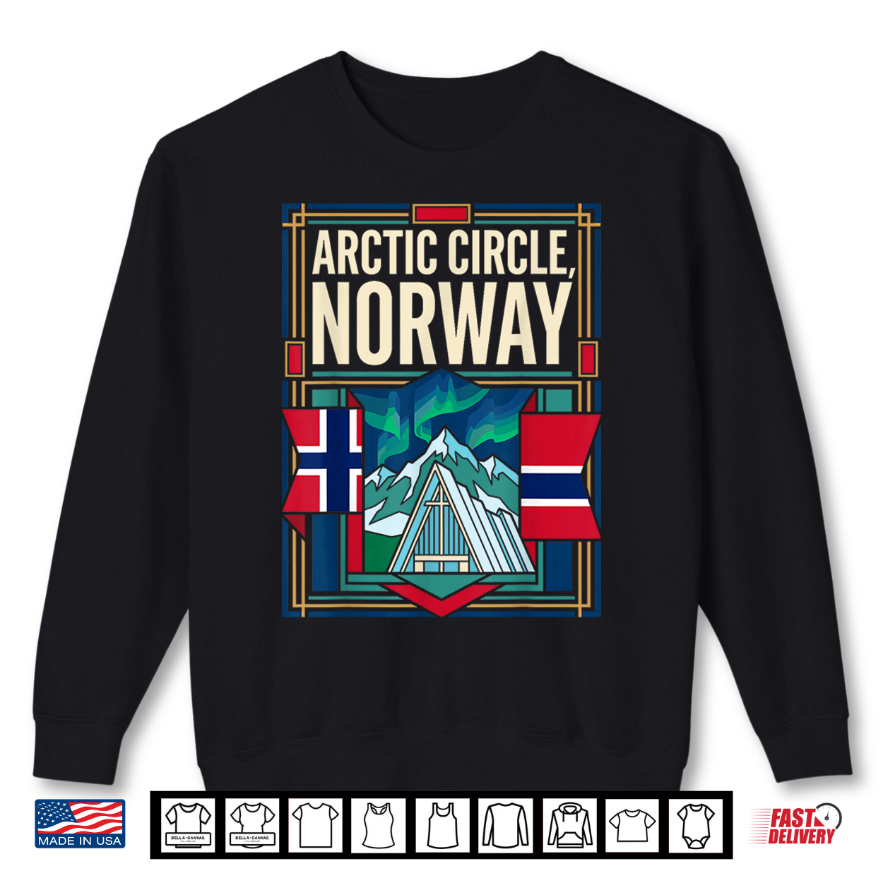 Arctic Circle Norway Flag Northern Lights Travel Graphic Shirt Arctic Circle Norway Flag Northern Lights Travel Graphic Shirt
