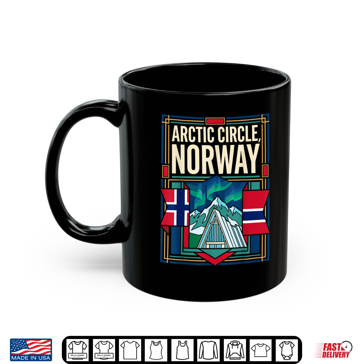 Arctic Circle Norway Flag Northern Lights Travel Graphic Shirt Arctic Circle Norway Flag Northern Lights Travel Graphic Shirt