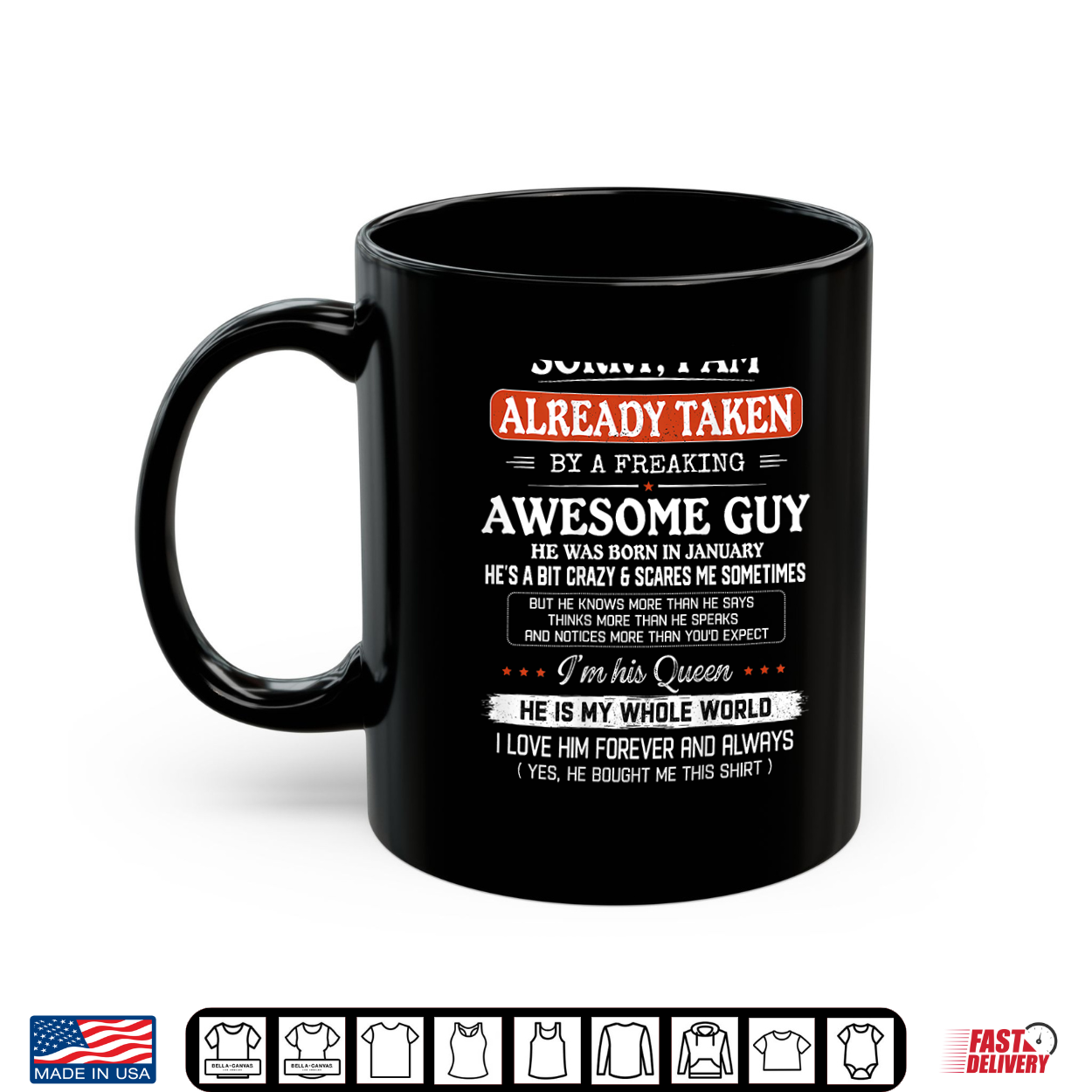 I’M Already Taken By Freaking Awesome Guy January On Back Shirt I’M Already Taken By Freaking Awesome Guy January On Back Shirt