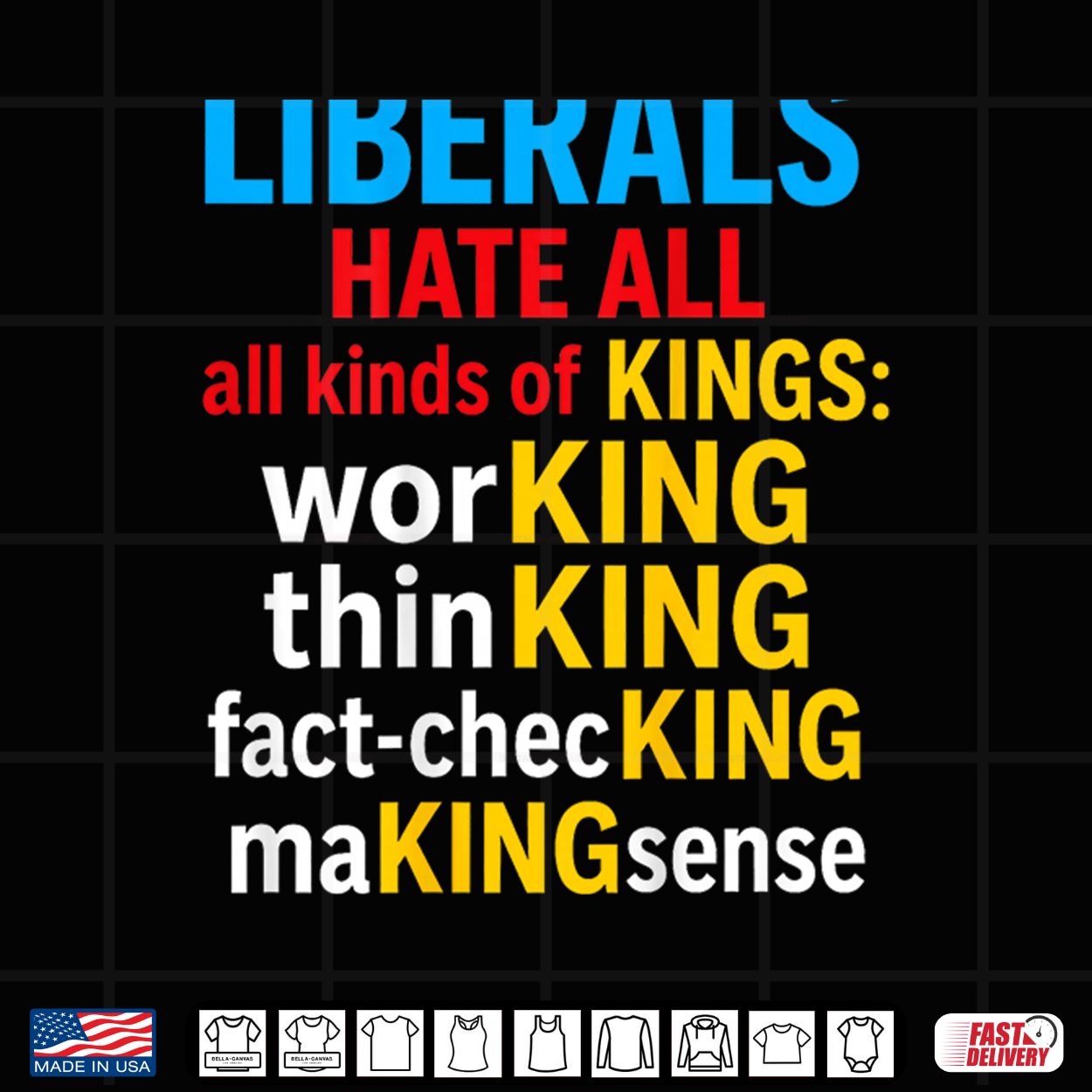 Liberals Hate All Kinds Of Kings Political Funny Shirt Liberals Hate All Kinds Of Kings Political Funny Shirt
