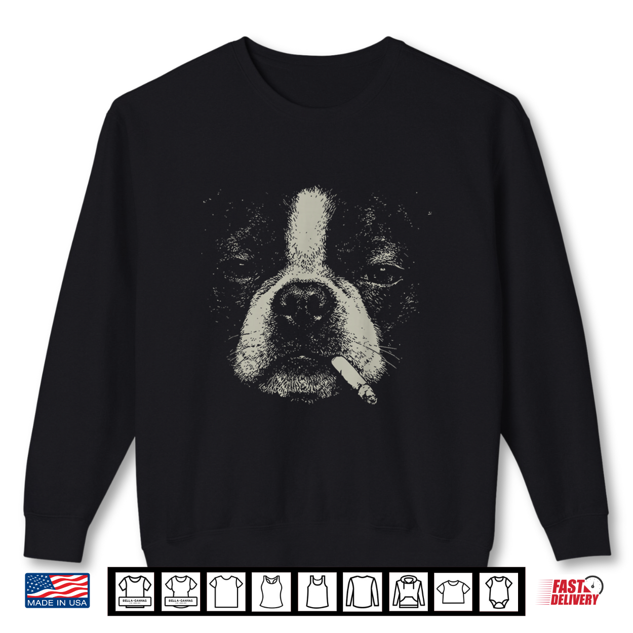 Smoking Boston Terrier Cigarette Shirt Smoking Boston Terrier Cigarette Shirt