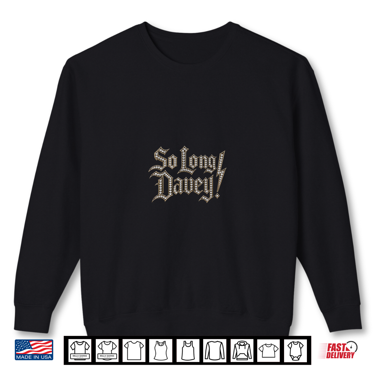 So Long Davey Rhinestone Printed Logo Shirt So Long Davey Rhinestone Printed Logo Shirt