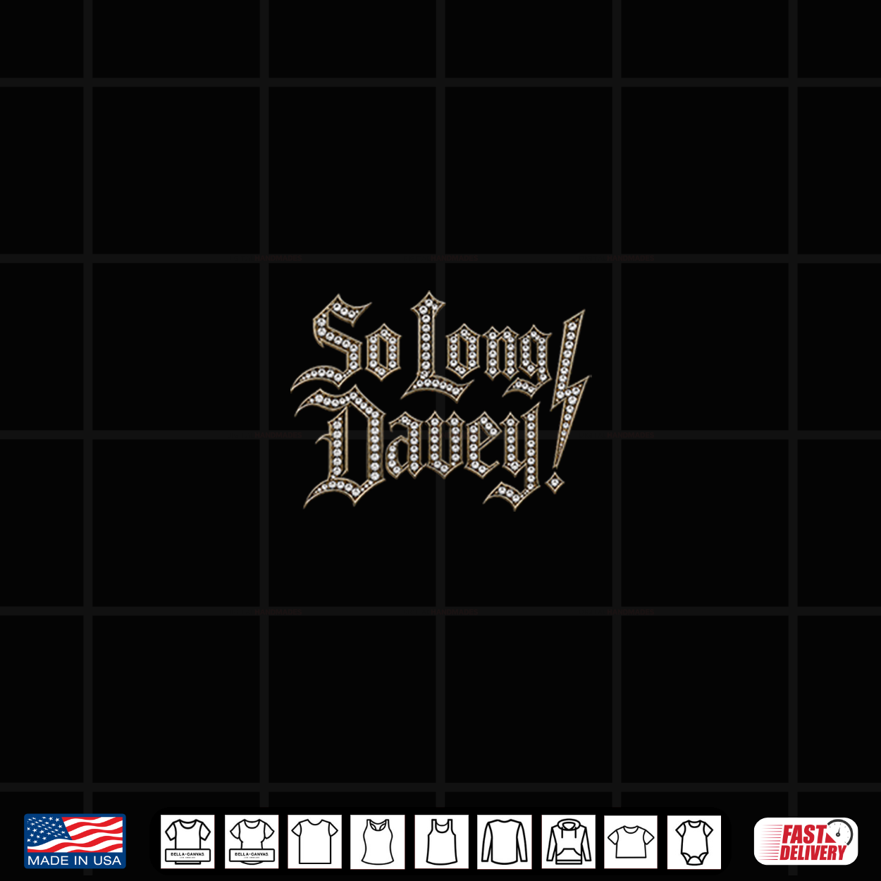 So Long Davey Rhinestone Printed Logo Shirt So Long Davey Rhinestone Printed Logo Shirt
