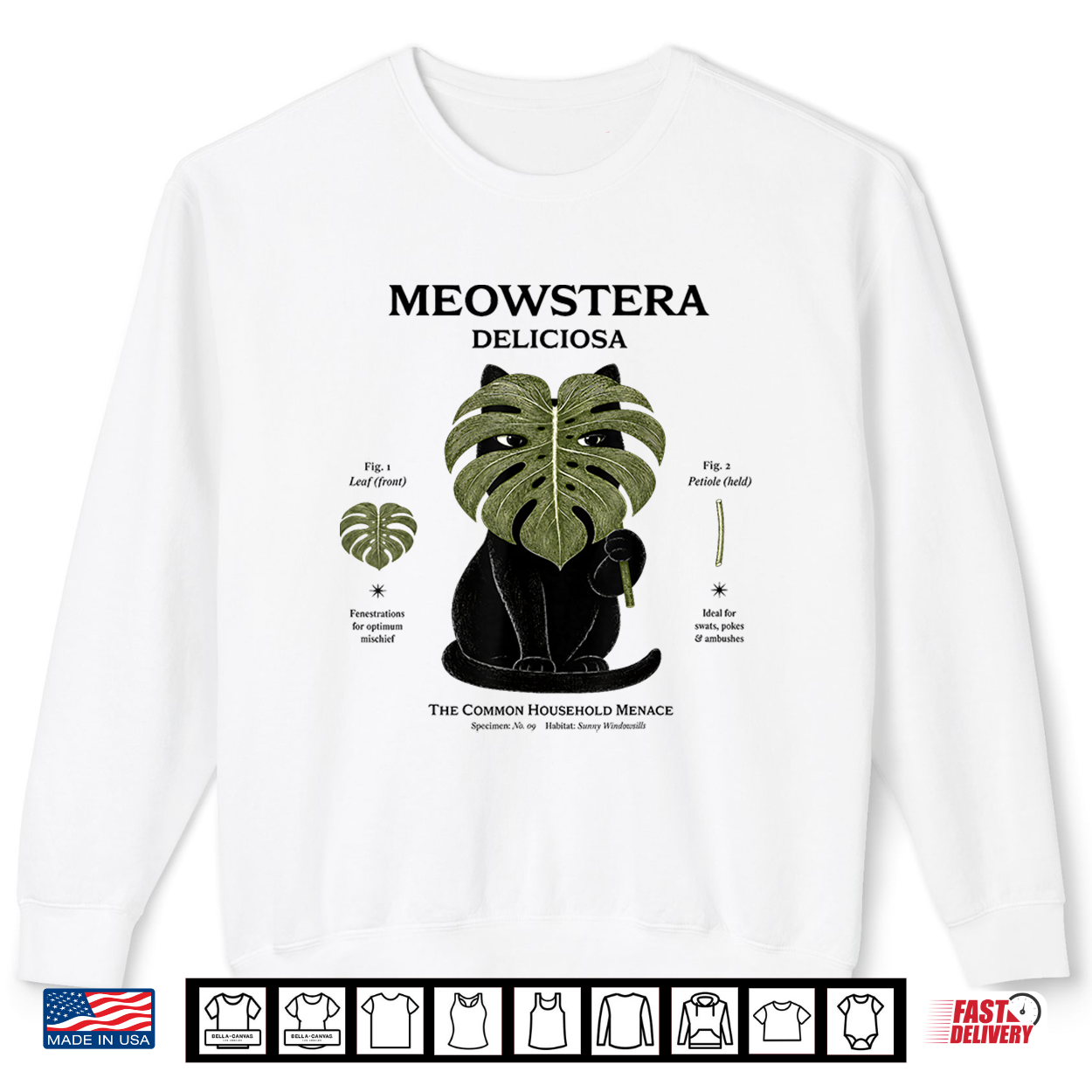 Meowstera Deliciosa Cute Black Cat Plant Lover Shirt Meowstera Deliciosa Cute Black Cat Plant Lover Shirt