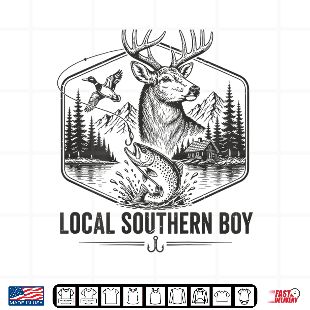 Local Deer Duck Camo Trout Fishing Hunting Shirt Local Deer Duck Camo Trout Fishing Hunting Shirt