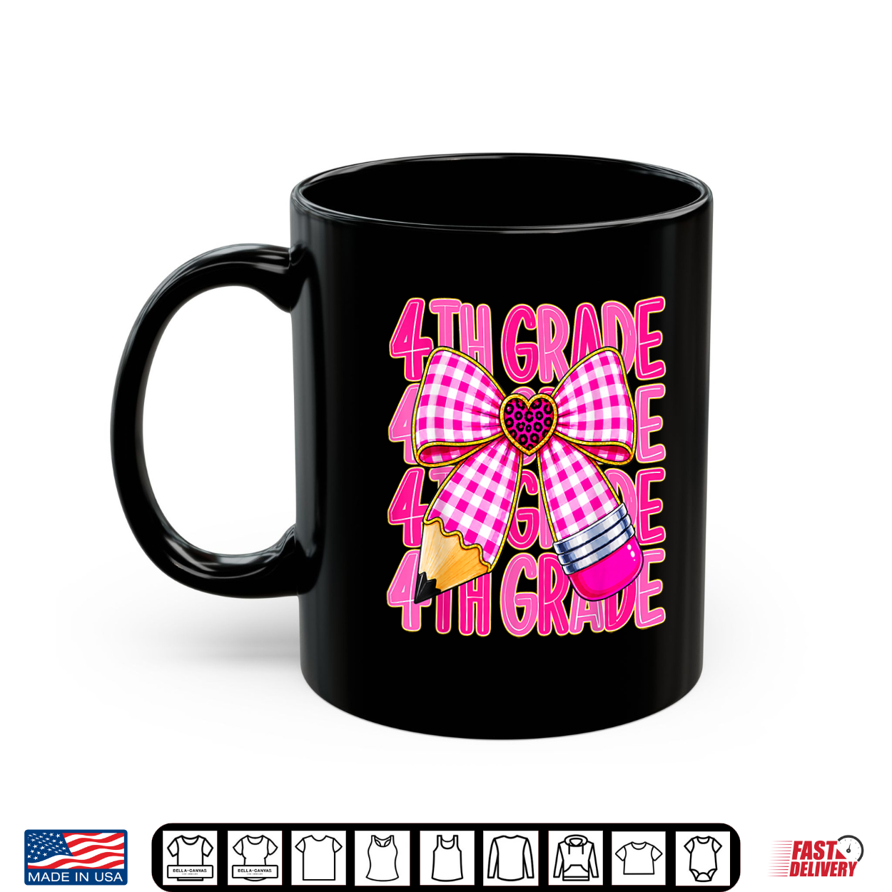 4Th Grade Girls Pink Coquette Bow Back To School Student Shirt