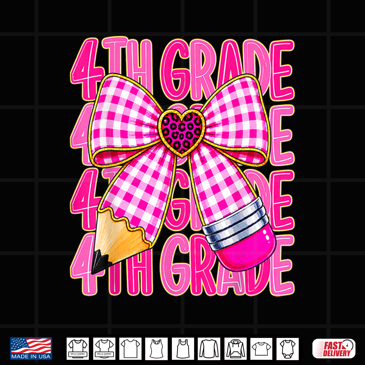 4Th Grade Girls Pink Coquette Bow Back To School Student Shirt
