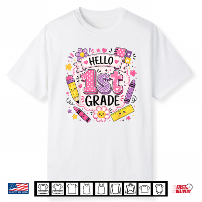 First Grade Girls Back To School Cute First Day Student Shirt