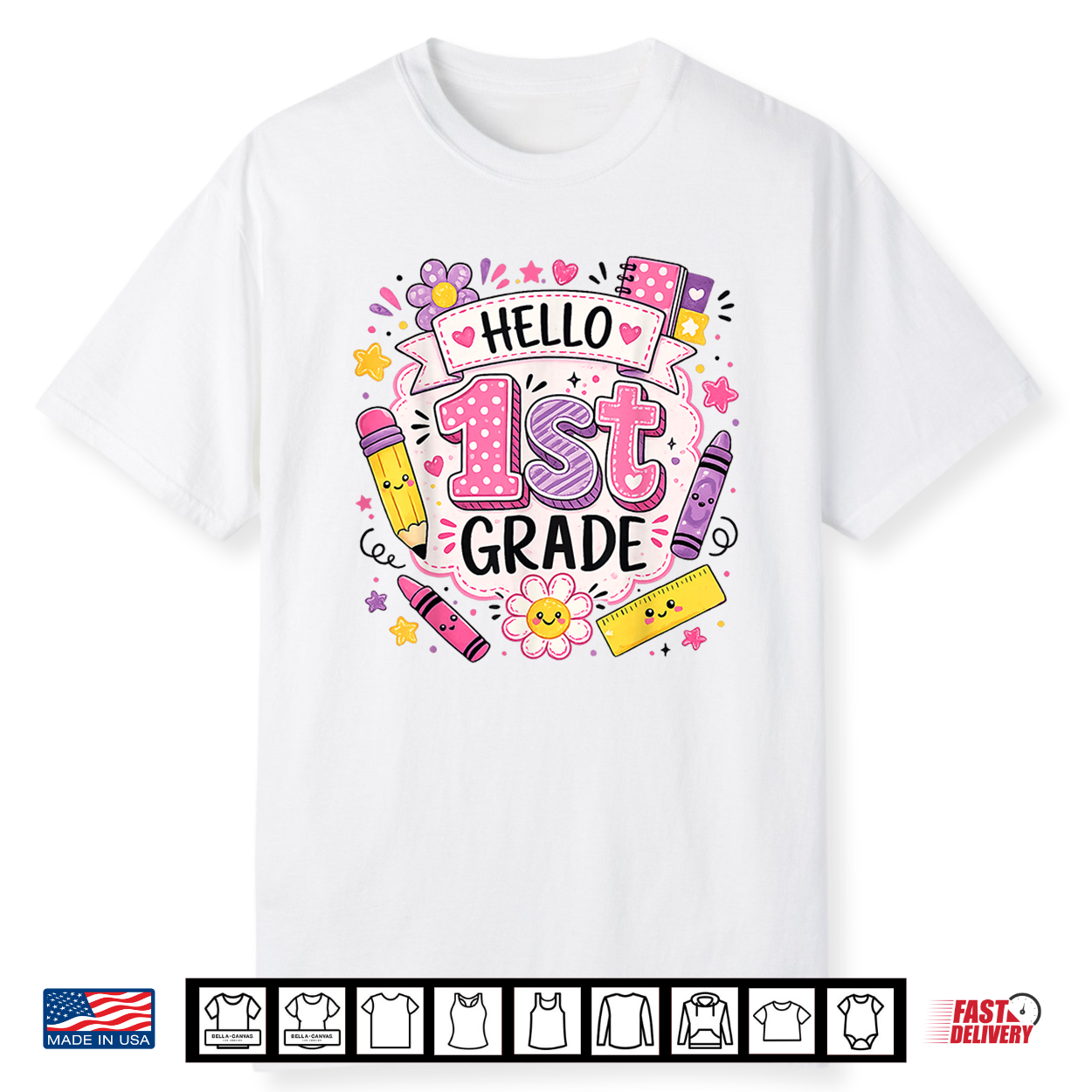 First Grade Girls Back To School Cute First Day Student Shirt First Grade Girls Back To School Cute First Day Student Shirt