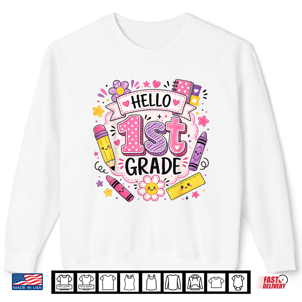 First Grade Girls Back To School Cute First Day Student Shirt First Grade Girls Back To School Cute First Day Student Shirt