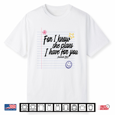 For I Know The Plans I Have For You Retro Christian Teacher Shirt