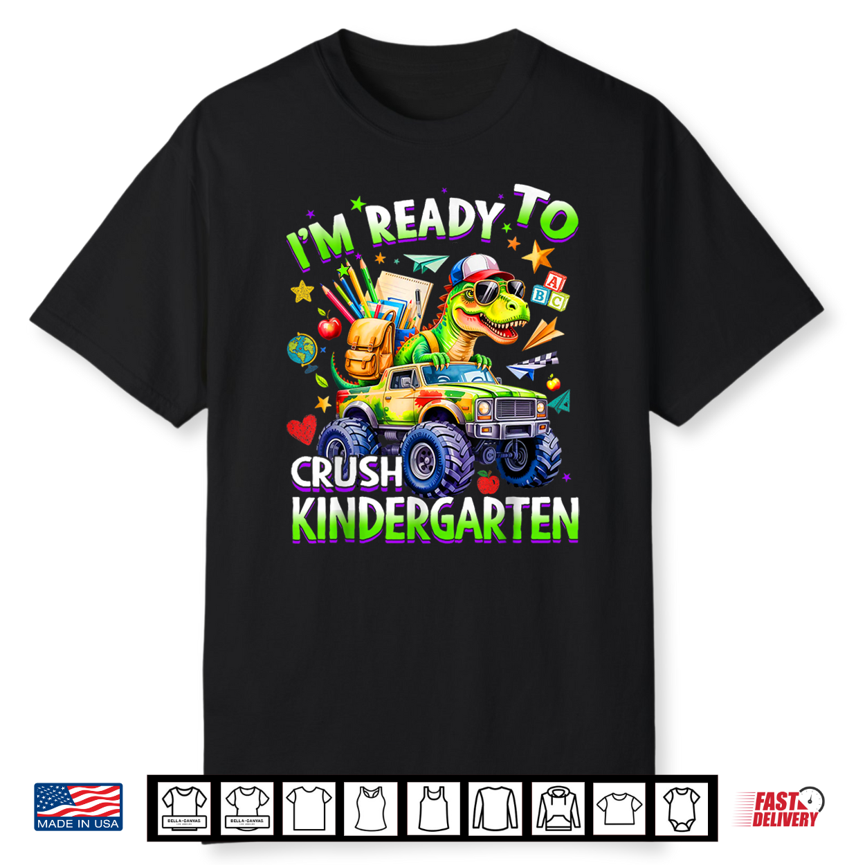 I’M Ready To Crush Kindergarten Dinosaur Back To School Boy Shirt I’M Ready To Crush Kindergarten Dinosaur Back To School Boy Shirt