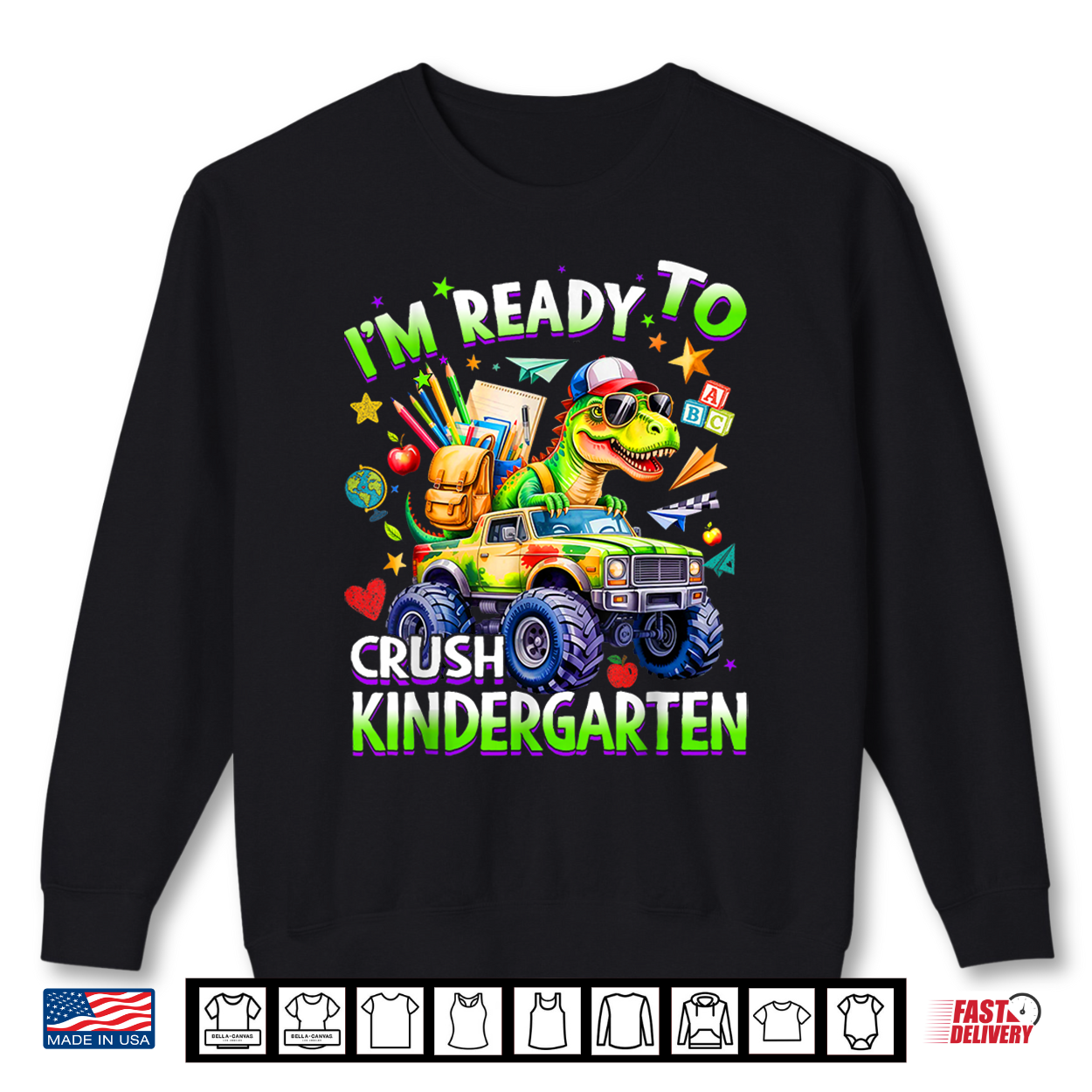 I’M Ready To Crush Kindergarten Dinosaur Back To School Boy Shirt I’M Ready To Crush Kindergarten Dinosaur Back To School Boy Shirt