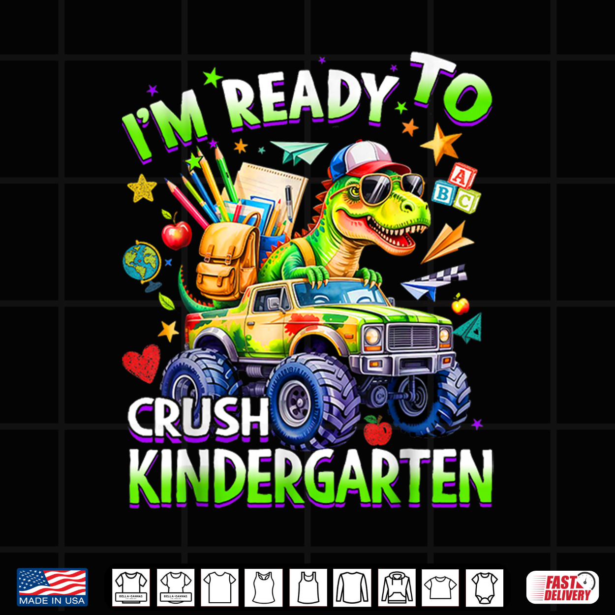 I’M Ready To Crush Kindergarten Dinosaur Back To School Boy Shirt I’M Ready To Crush Kindergarten Dinosaur Back To School Boy Shirt