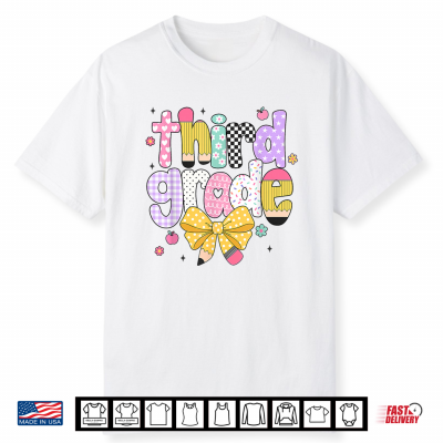 Preppy Third Grade Teacher 3Rd Grade Back To School Girls Shirt