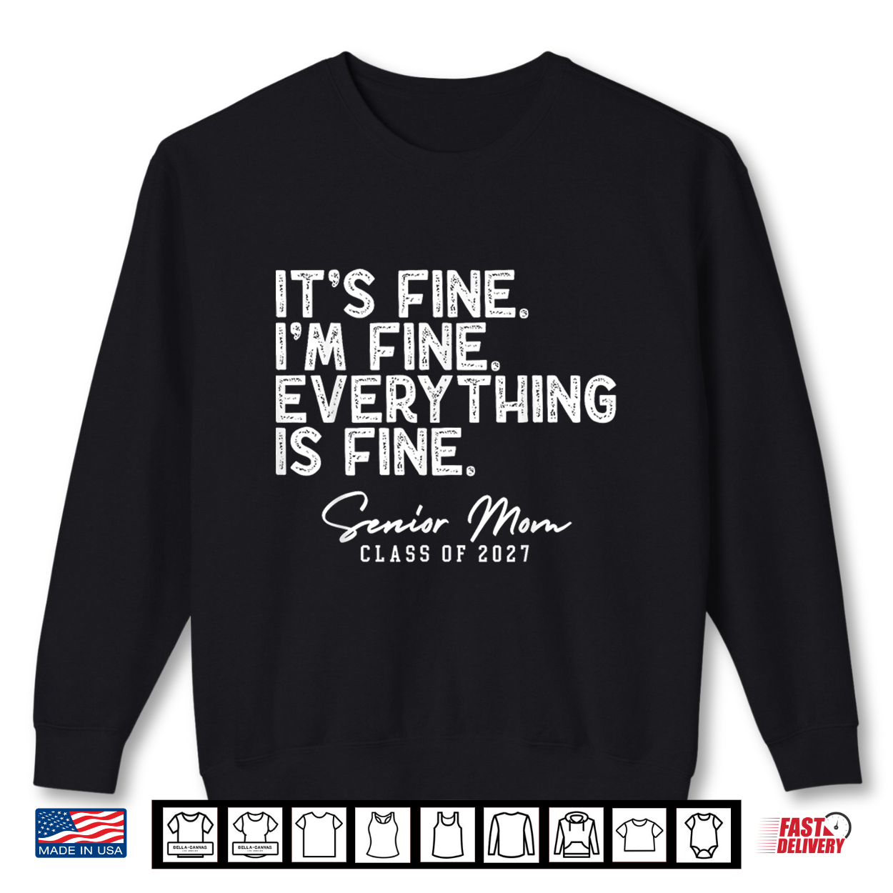 Retro I’M Fine Everything Is Fine Senior Mom Class Of 2027 Shirt Retro I’M Fine Everything Is Fine Senior Mom Class Of 2027 Shirt