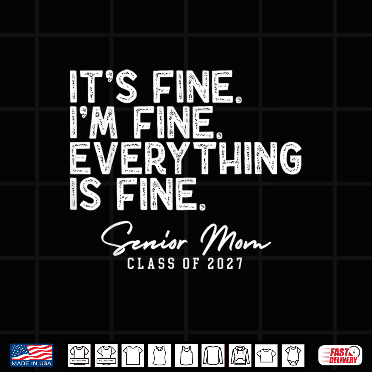 Retro I’M Fine Everything Is Fine Senior Mom Class Of 2027 Shirt Retro I’M Fine Everything Is Fine Senior Mom Class Of 2027 Shirt