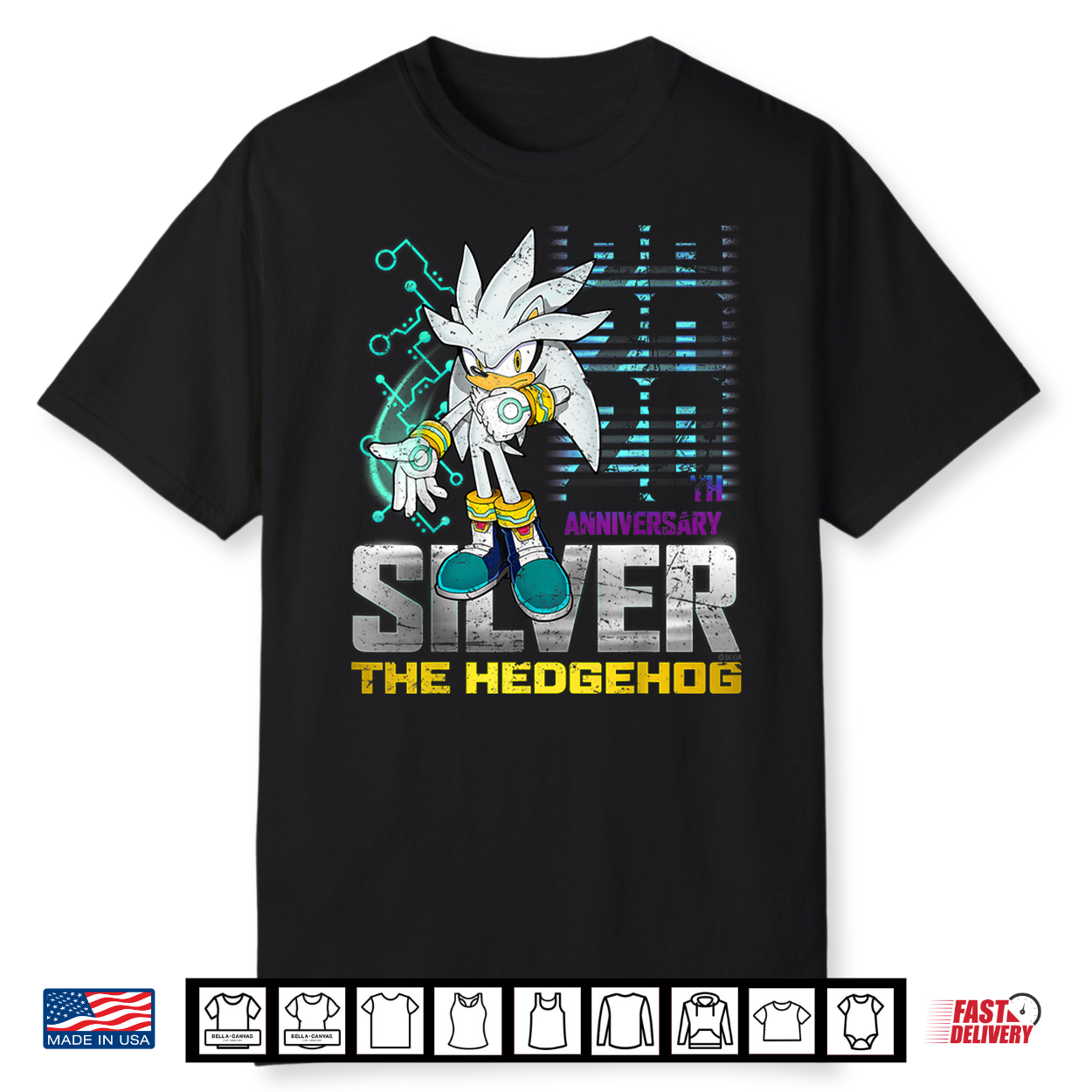 Sonic The Hedgehog Silver 20Th Anniversary Distressed Shirt Sonic The Hedgehog Silver 20Th Anniversary Distressed Shirt