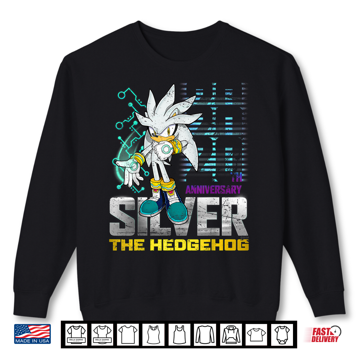 Sonic The Hedgehog Silver 20Th Anniversary Distressed Shirt Sonic The Hedgehog Silver 20Th Anniversary Distressed Shirt