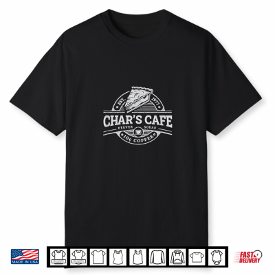 Char’S Cafe Peever Sd White Front Pie Emblem Shirt