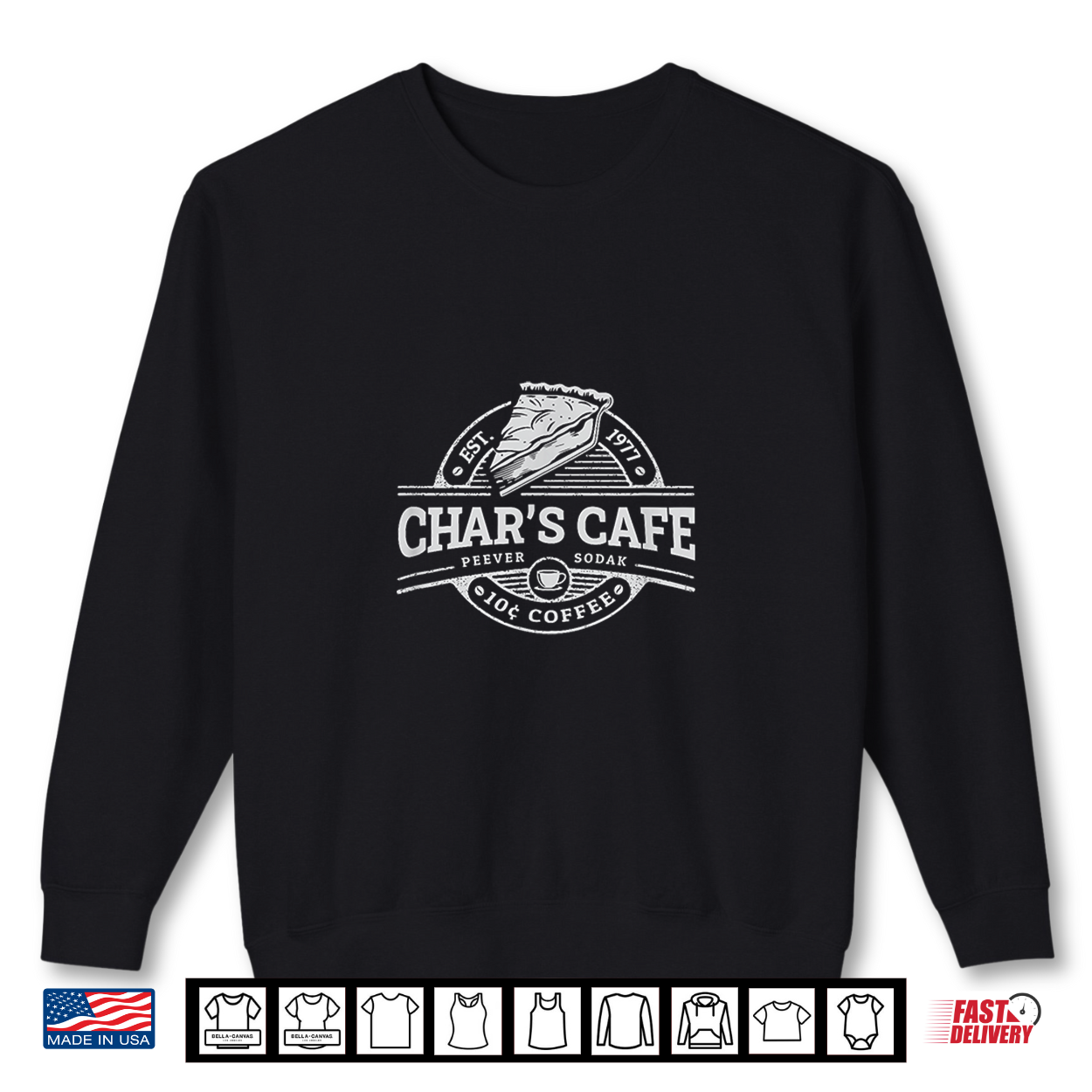Char’S Cafe Peever Sd White Front Pie Emblem Shirt Char’S Cafe Peever Sd White Front Pie Emblem Shirt