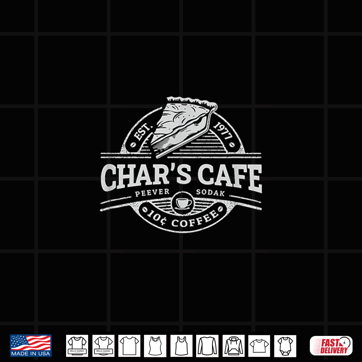 Char’S Cafe Peever Sd White Front Pie Emblem Shirt Char’S Cafe Peever Sd White Front Pie Emblem Shirt