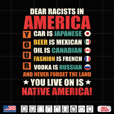 Dear Racists In America Native American Land Message Shirt 4 Design Dear Racists in America Native American Land Message Shirt