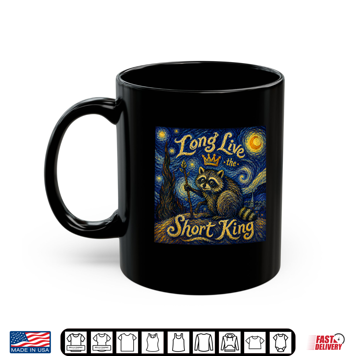 Jimothy Raccoon Starry Night Van Gogh Art The Short King Shirt Jimothy Raccoon Starry Night Van Gogh Art The Short King Shirt