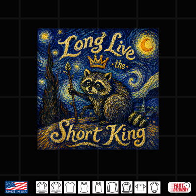 Jimothy Raccoon Starry Night Van Gogh Art The Short King Shirt 4 Design Jimothy Raccoon Starry Night Van Gogh Art The Short King Shirt