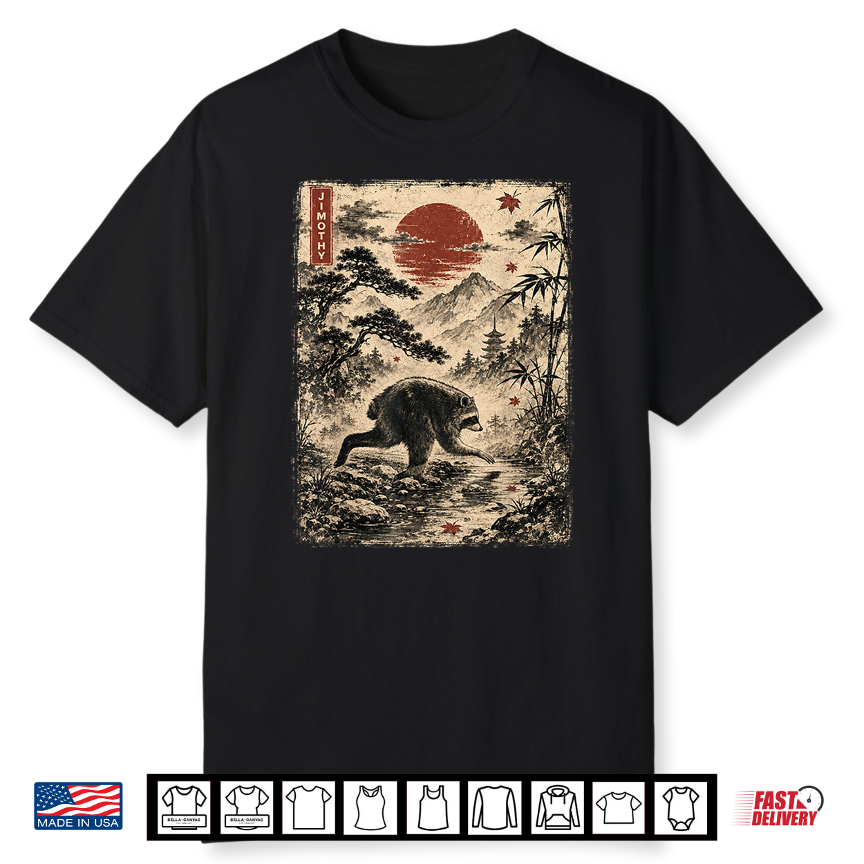 Kawaii Jimothy Seattle Raccoon Cute Japanese Ukiyo E Graphic Shirt Kawaii Jimothy Seattle Raccoon Cute Japanese Ukiyo E Graphic Shirt