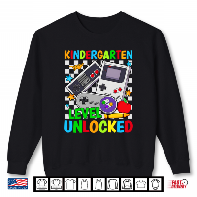 Sweatshirt Kindergarten Level Unlocked Video Gaming Boy Girl Teacher Shirt