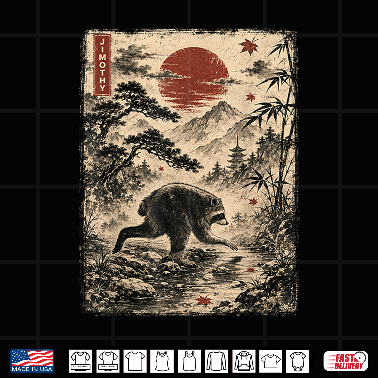 Kawaii Jimothy Seattle Raccoon Cute Japanese Ukiyo E Graphic Shirt Kawaii Jimothy Seattle Raccoon Cute Japanese Ukiyo E Graphic Shirt