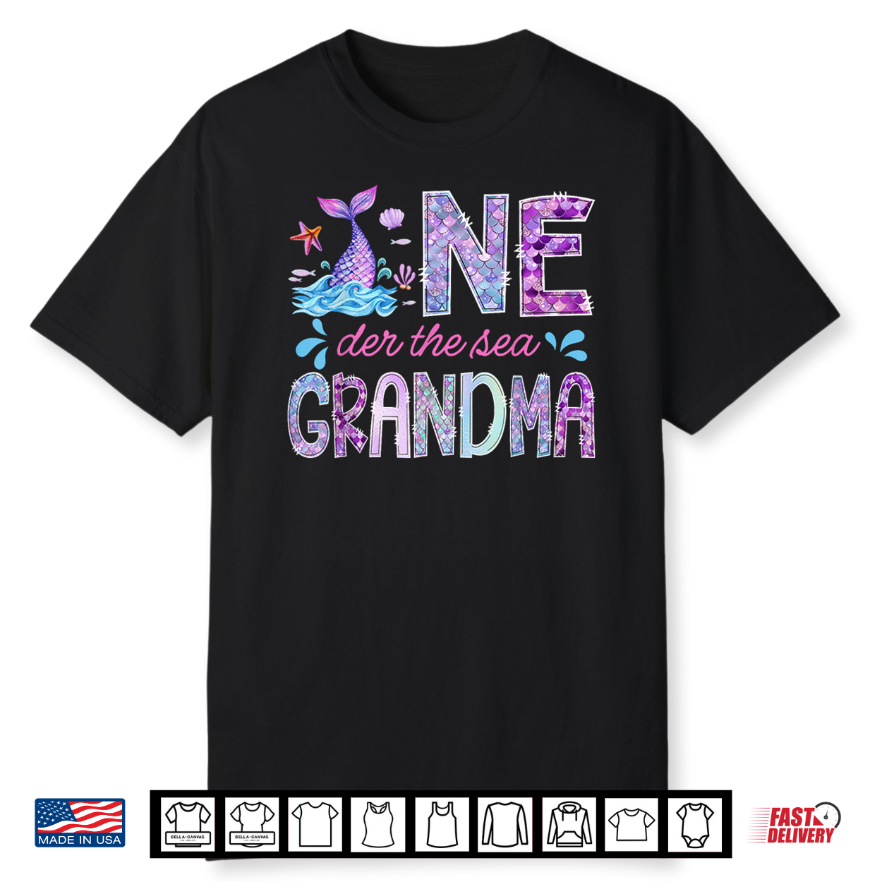 One Der Under The Sea Grandma 1St Birthday Girl Mermaid Shirt One Der Under The Sea Grandma 1St Birthday Girl Mermaid Shirt