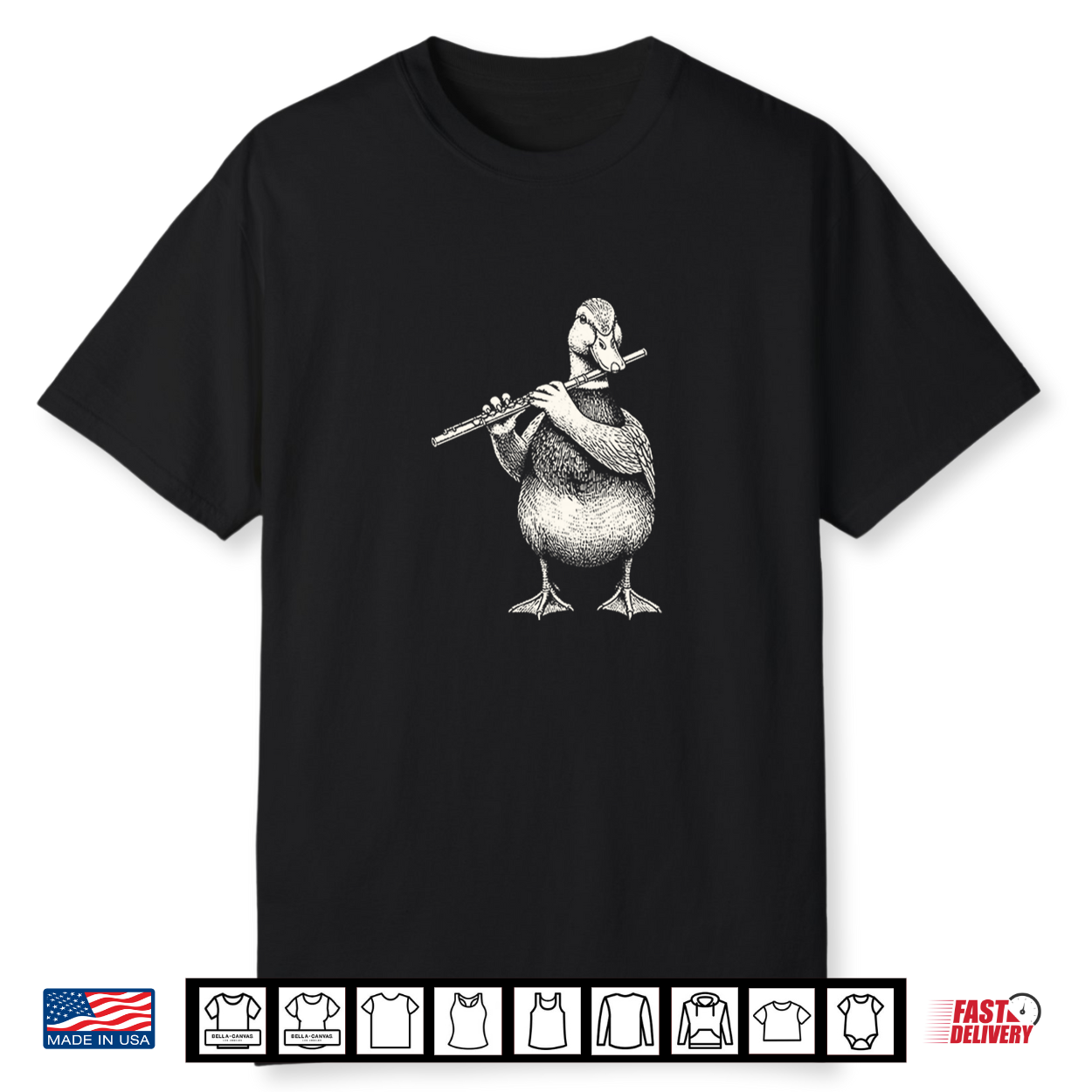 Duck Playing Flute Retro Animal Playing Instrument 90S Shirt Duck Playing Flute Retro Animal Playing Instrument 90S Shirt
