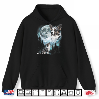 Corgi Howling To The Moon Retro 90'S Dog Shirt 1 Hoodie Corgi Howling to the Moon Retro 90s Dog Shirt