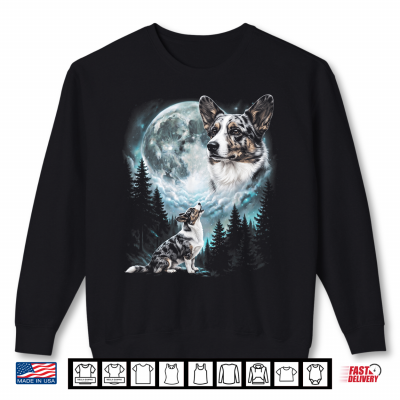 Corgi Howling To The Moon Retro 90'S Dog Shirt 2 Sweatshirt Corgi Howling to the Moon Retro 90s Dog Shirt