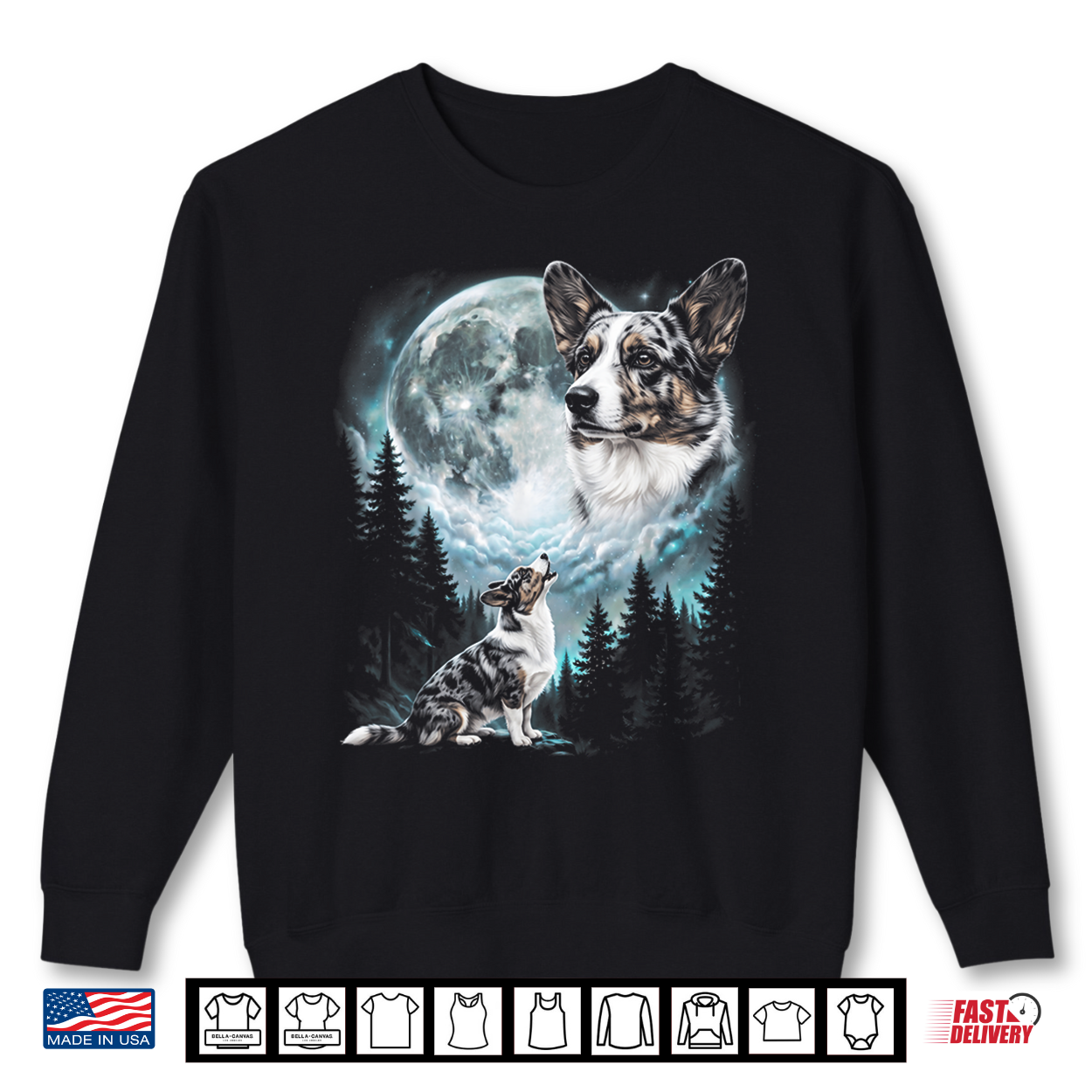 Corgi Howling To The Moon Retro 90’S Dog Shirt Corgi Howling To The Moon Retro 90’S Dog Shirt