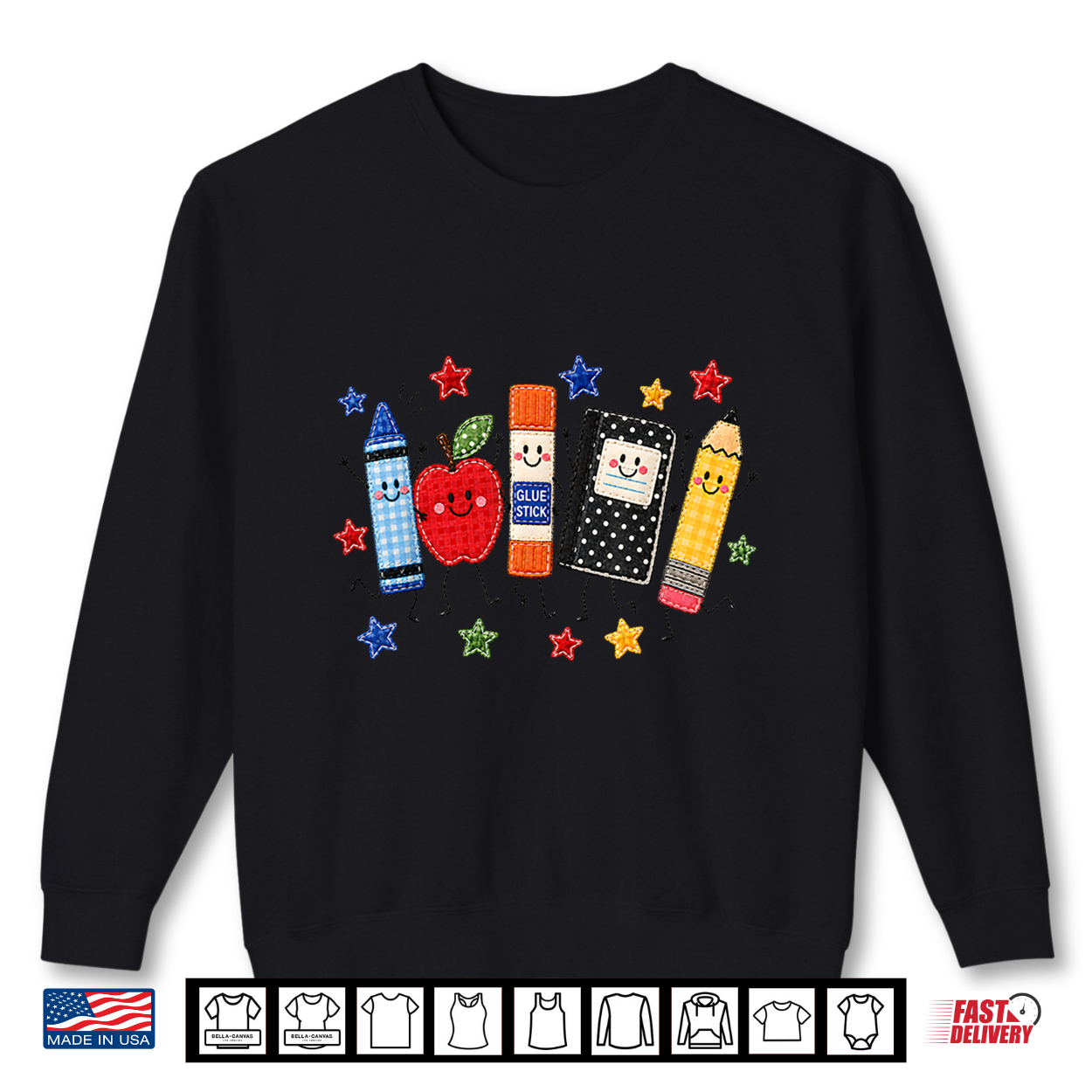 Cute School Supplies Apple Pencil Crayon Teacher Classroom Shirt Cute School Supplies Apple Pencil Crayon Teacher Classroom Shirt