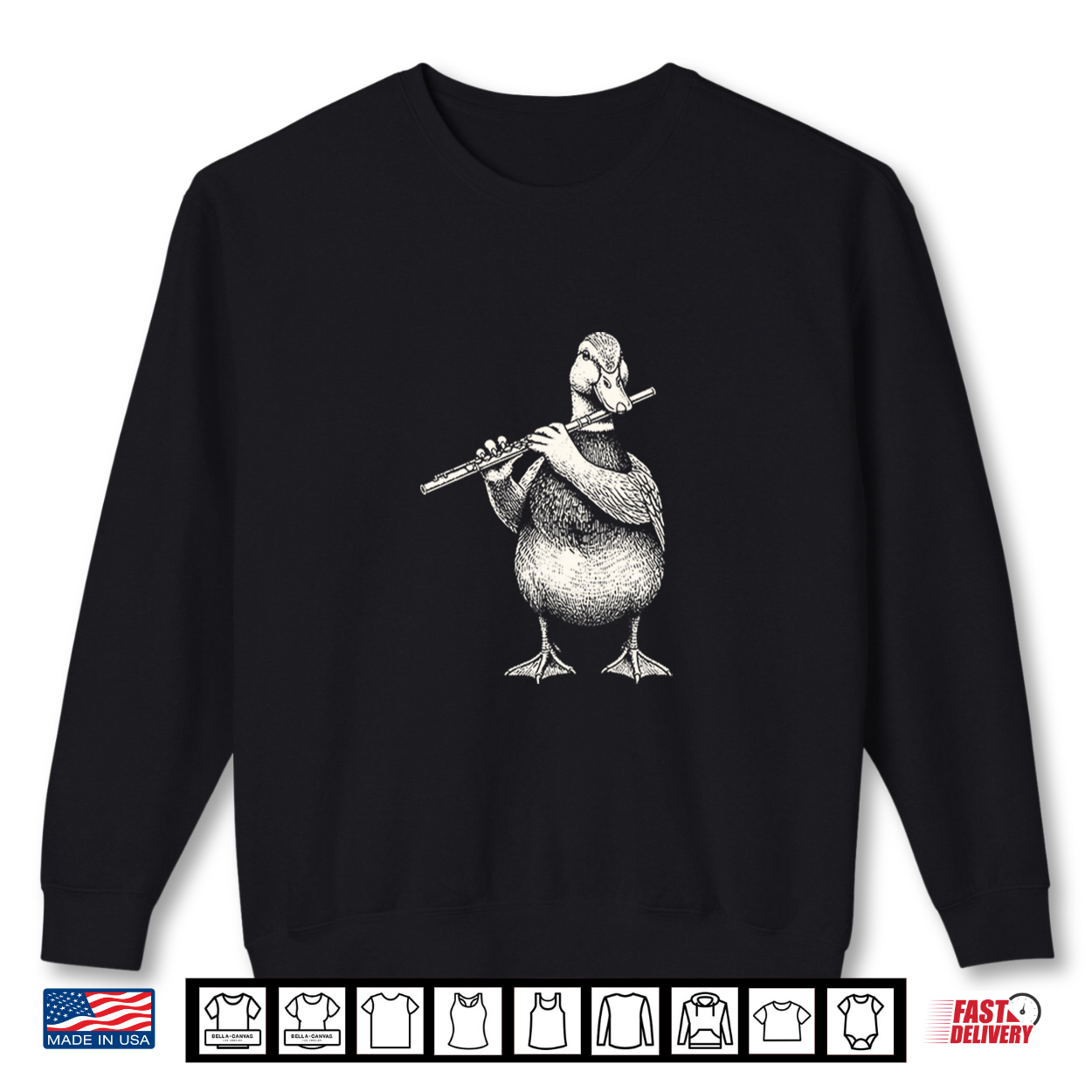 Duck Playing Flute Retro Animal Playing Instrument 90S Shirt Duck Playing Flute Retro Animal Playing Instrument 90S Shirt