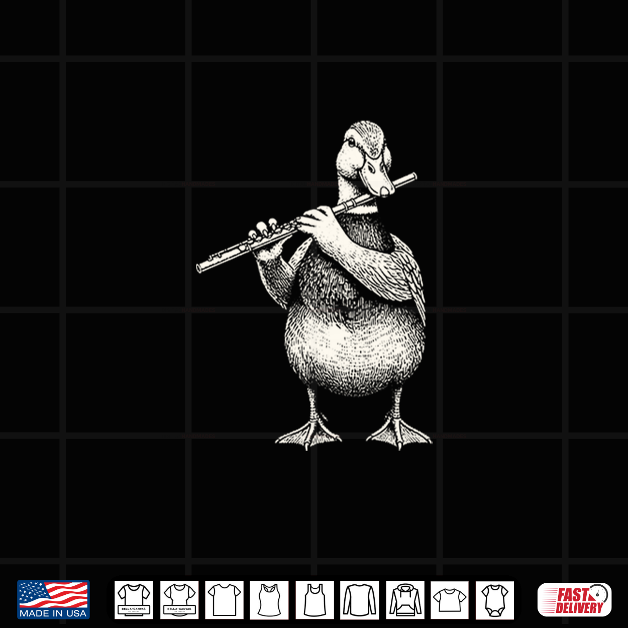 Duck Playing Flute Retro Animal Playing Instrument 90S Shirt Duck Playing Flute Retro Animal Playing Instrument 90S Shirt