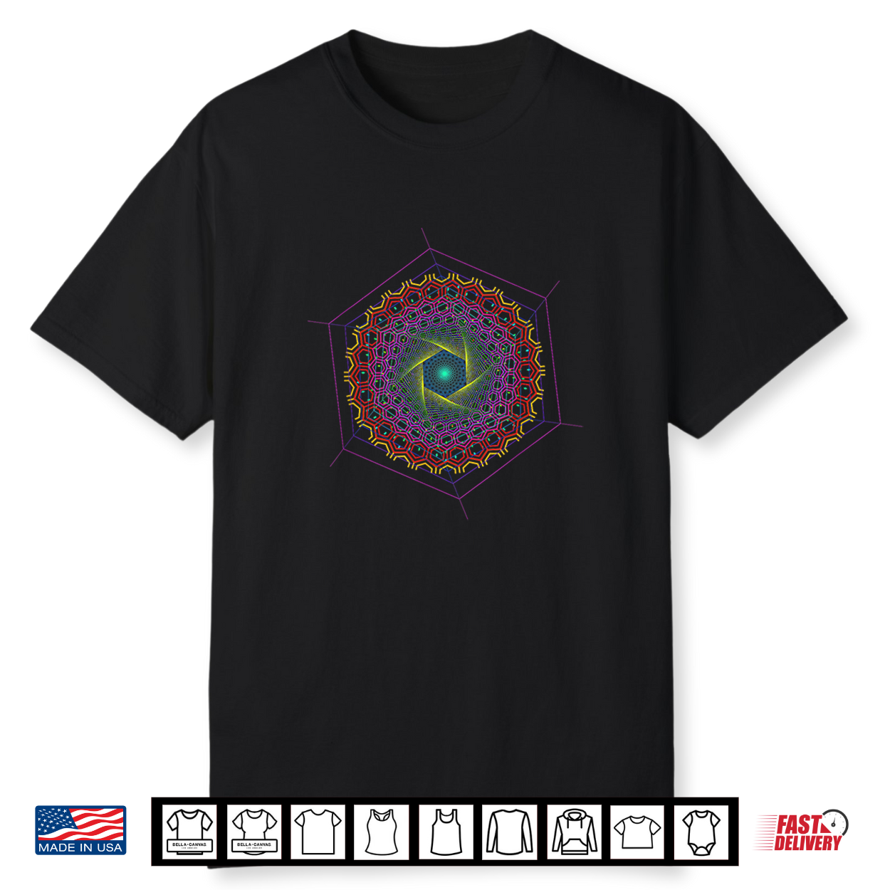 Hypnotic Hexagon Optical Illusion Shirt Hypnotic Hexagon Optical Illusion Shirt