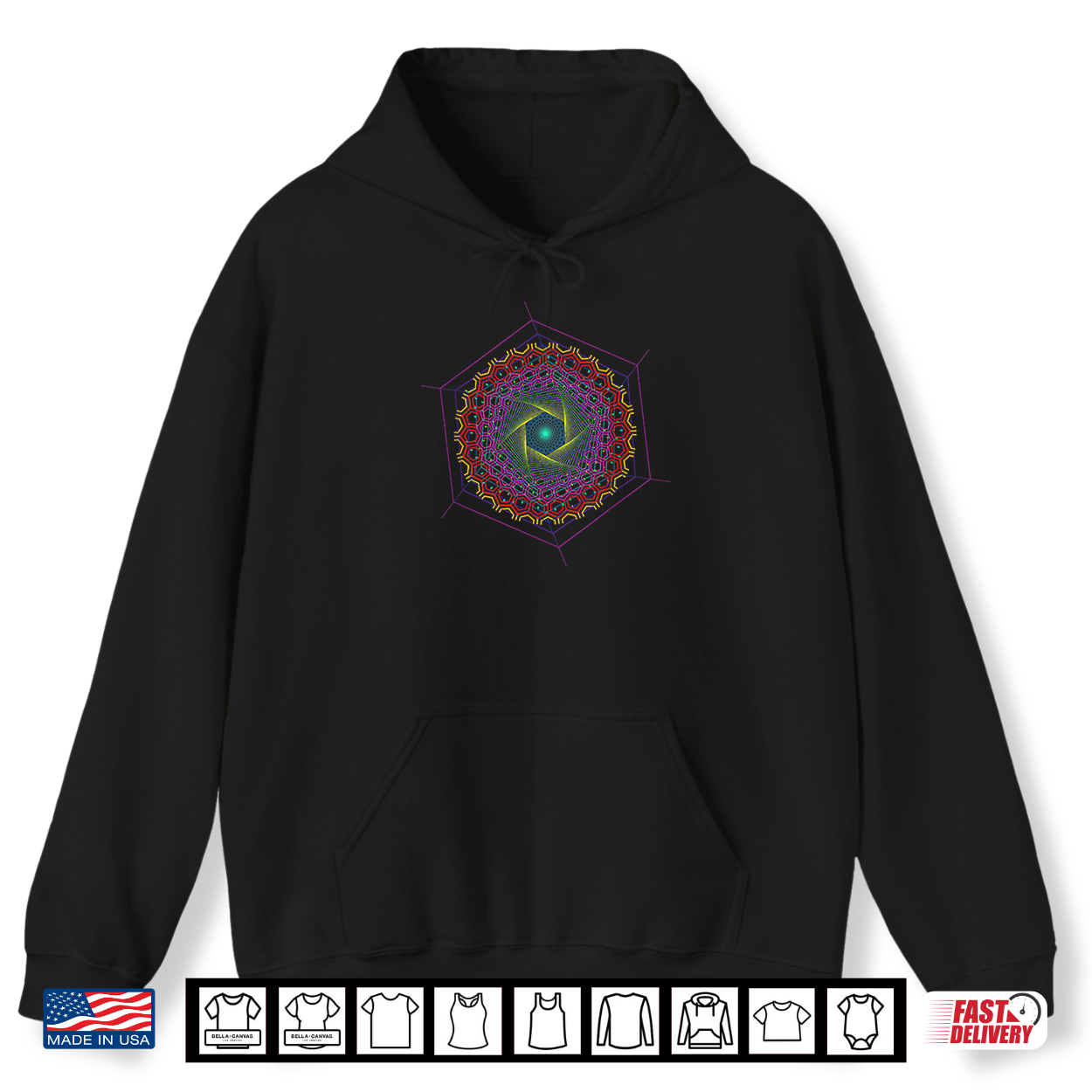 Hypnotic Hexagon Optical Illusion Shirt Hypnotic Hexagon Optical Illusion Shirt