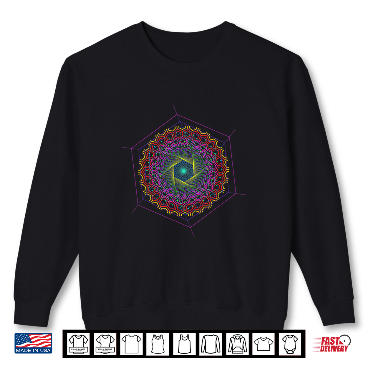 Hypnotic Hexagon Optical Illusion Shirt Hypnotic Hexagon Optical Illusion Shirt