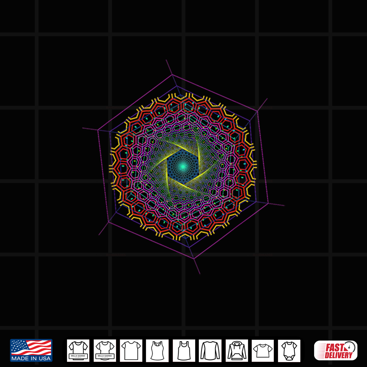 Hypnotic Hexagon Optical Illusion Shirt Hypnotic Hexagon Optical Illusion Shirt