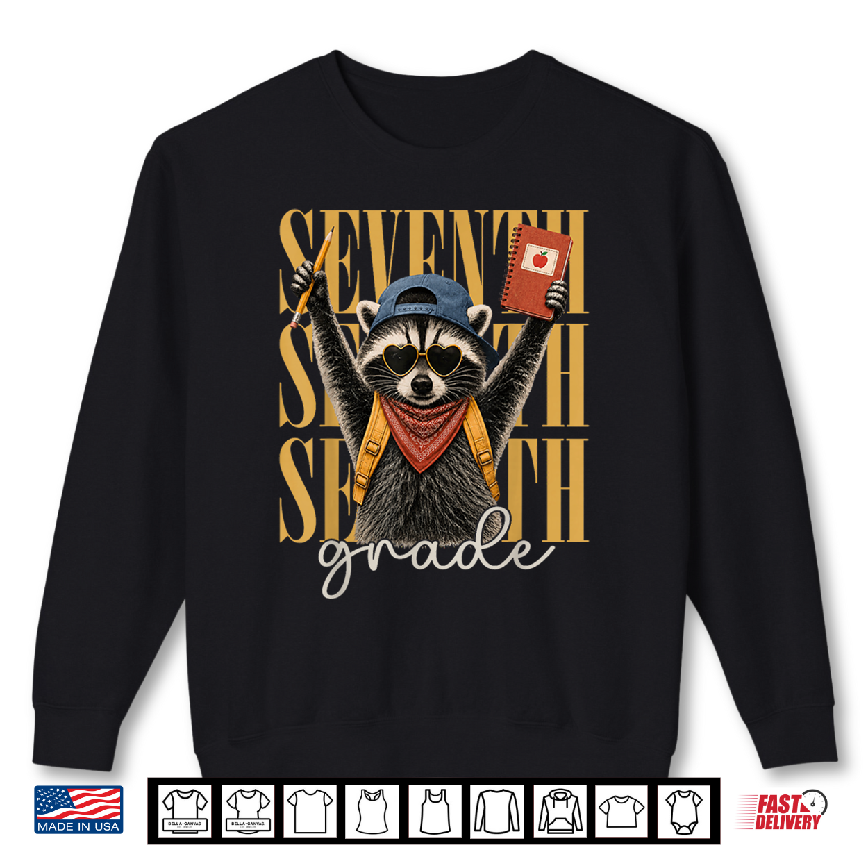Seventh Grade Team 7Th Grade Raccoon Back To School Shirt Seventh Grade Team 7Th Grade Raccoon Back To School Shirt