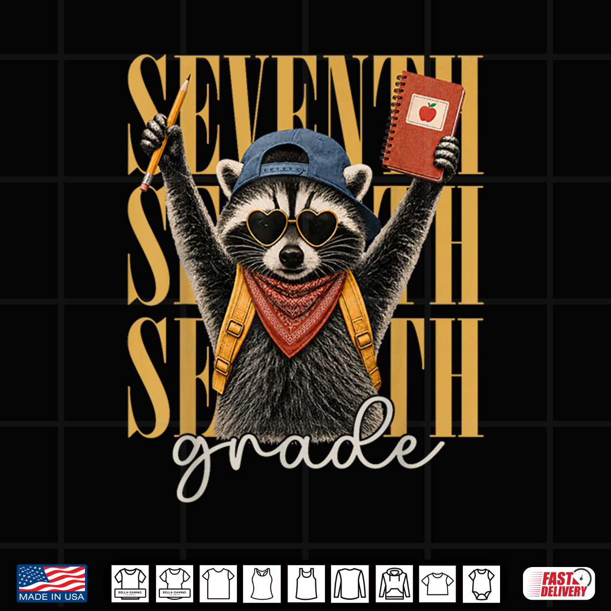 Seventh Grade Team 7Th Grade Raccoon Back To School Shirt Seventh Grade Team 7Th Grade Raccoon Back To School Shirt